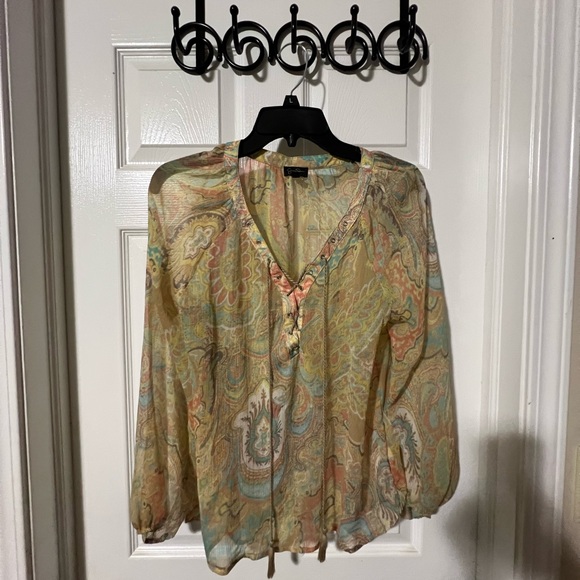 Sheer Paisley Blouse - Multicolor by Jessica Simpson. Size Medium - Picture 1 of 7